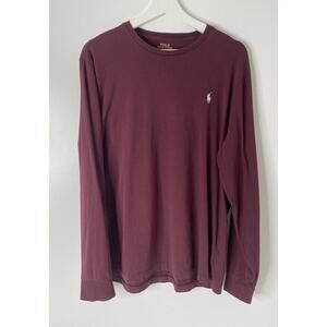 POLO RALPH LAUREN Custom Slim Fit LONG SLEEVE T SHIRT Mens L Maroon